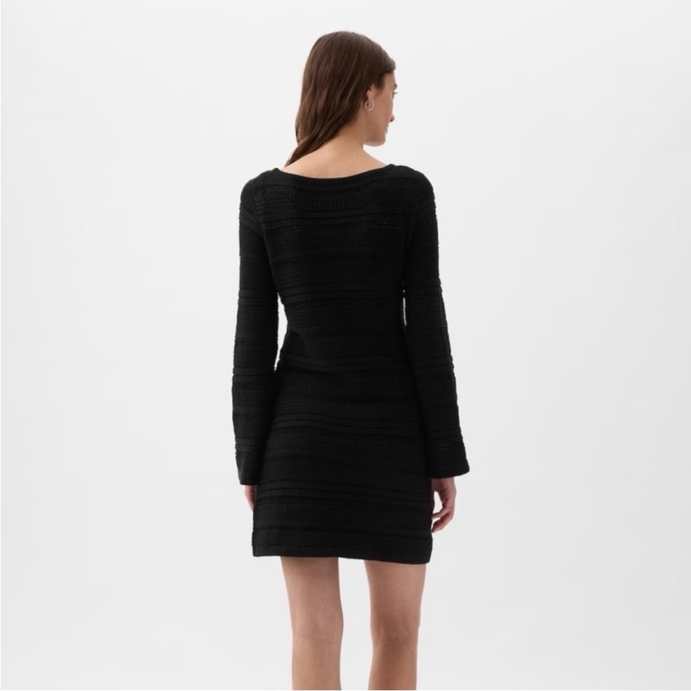 Gap Crochet Bell Sleeve Black Dress